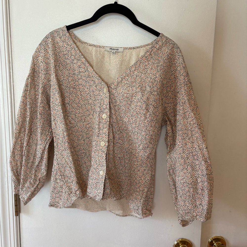 Madewell Gold Buttoned Relaxed Blouse